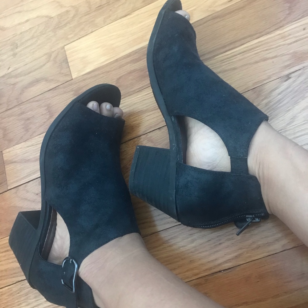 Peep toe booties